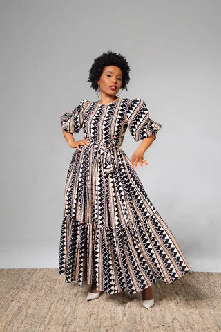 Sade Midaxi Brown Dress Clothing