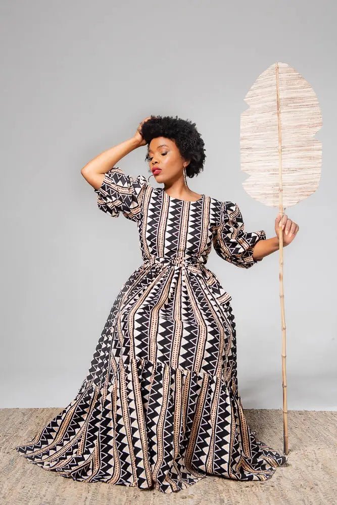 Sade Midaxi Brown Dress Clothing