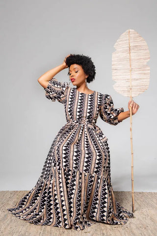 Sade Midaxi Brown Dress Clothing