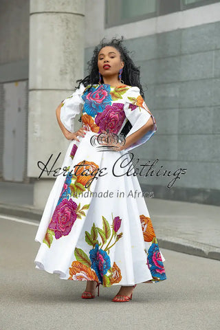 SERENA WHITE FLORAL MAXI DRESS Women’s Dress