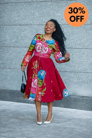 SHANI FLORAL MIDI DRESS Dresses