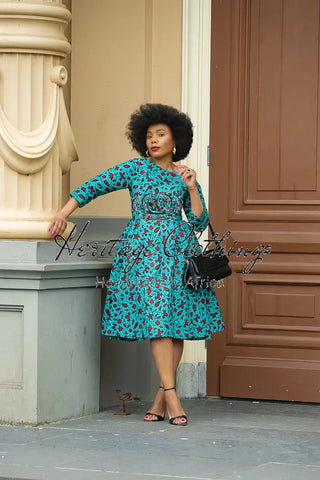 Sophie Red And Blue Dress Dresses