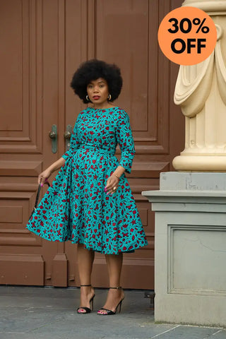 Sophie Red And Blue Dress Dresses