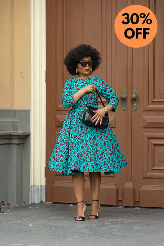 Sophie Red And Blue Dress Dresses