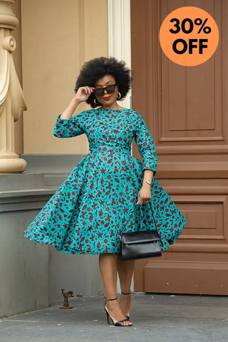 Sophie Red And Blue Dress Dresses