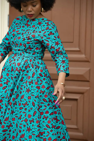 Sophie Red And Blue Dress Dresses