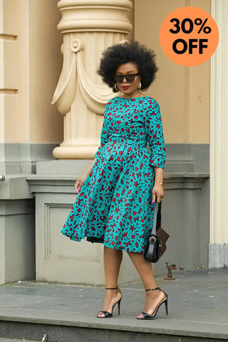 Sophie Red And Blue Dress Dresses