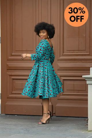 Sophie Red And Blue Dress Dresses