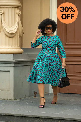 Sophie Red And Blue Dress Dresses