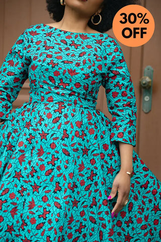 Sophie Red And Blue Dress Dresses