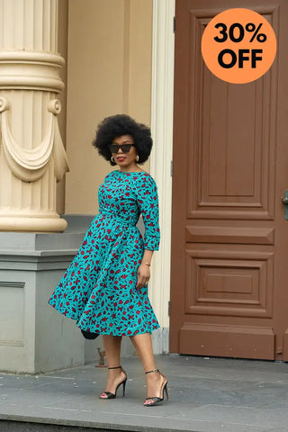 Sophie Red And Blue Dress Dresses