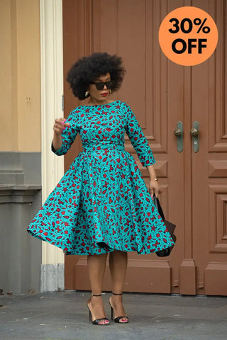 Sophie Red And Blue Dress Dresses