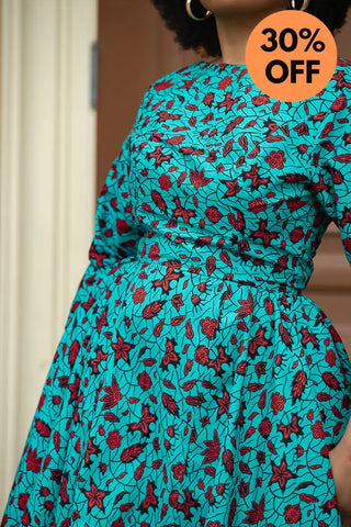 Sophie Red And Blue Dress Dresses