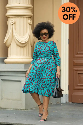 Sophie Red And Blue Dress Dresses