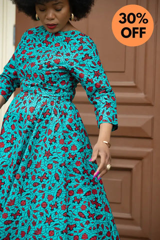 Sophie Red And Blue Dress Dresses