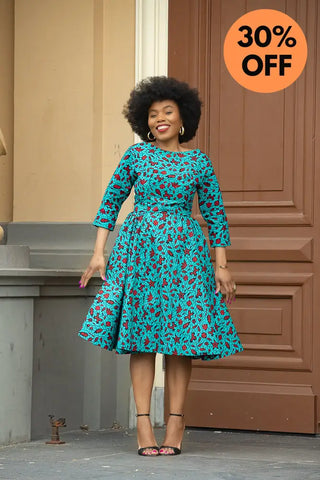 Sophie Red And Blue Dress Dresses