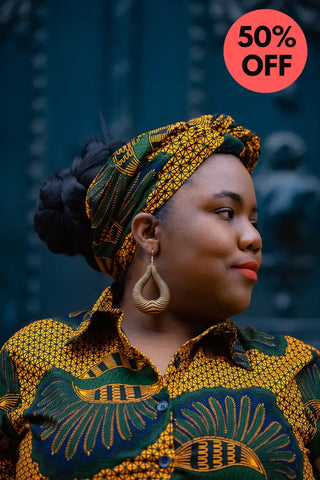 Taraji Orange And Green Headwrap Headwraps