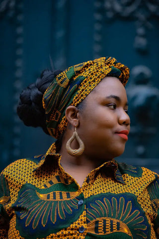 Taraji Orange And Green Headwrap Headwraps