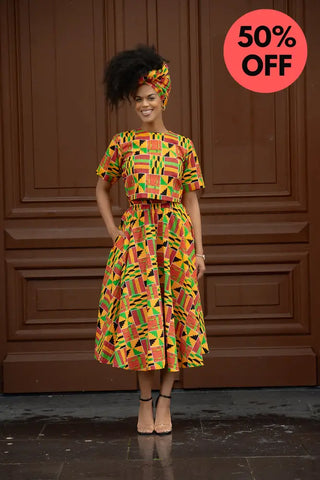 Teju Kente Skirt Set Clothing