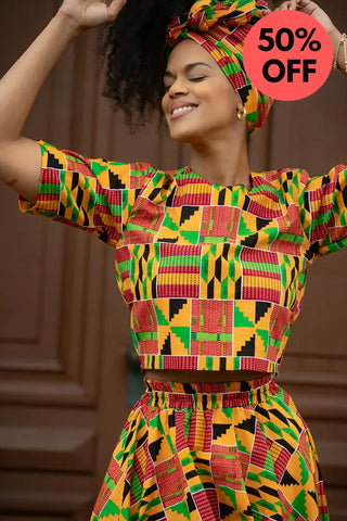 Teju Kente Skirt Set Clothing