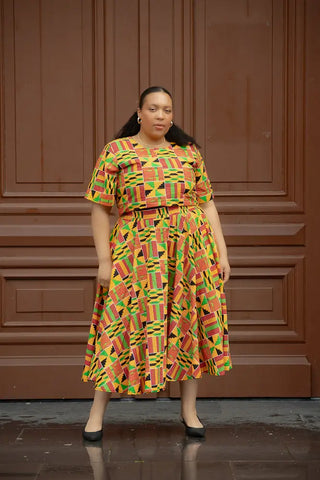 Teju Kente Skirt Set Clothing