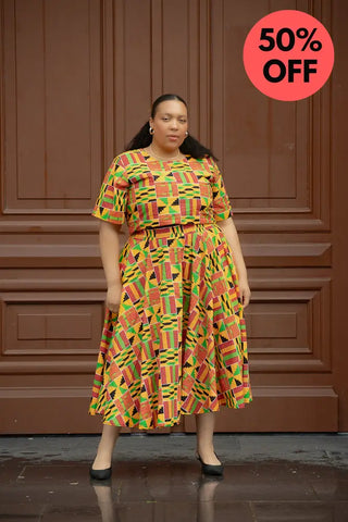 Teju Kente Skirt Set Clothing