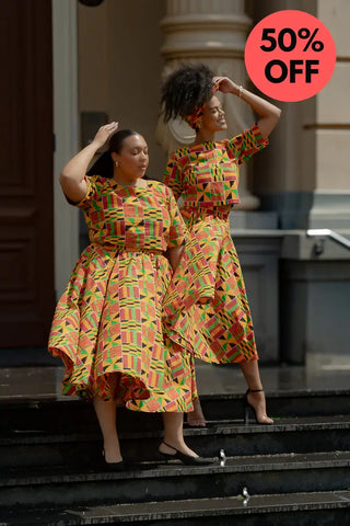 Teju Kente Skirt Set Clothing