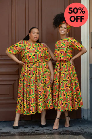 Teju Kente Skirt Set Clothing
