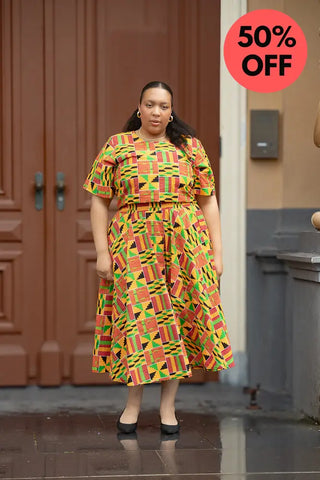 Teju Kente Skirt Set Clothing