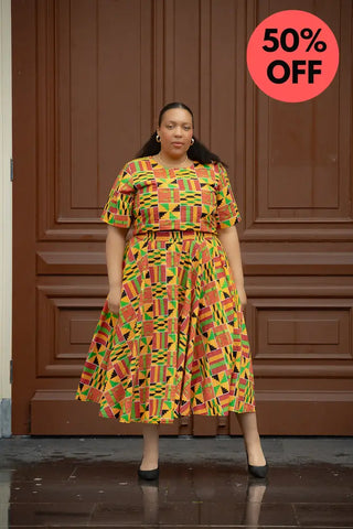 Teju Kente Skirt Set Clothing
