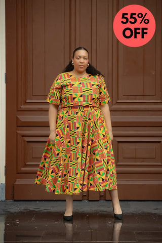 Teju Kente Skirt Set Clothing