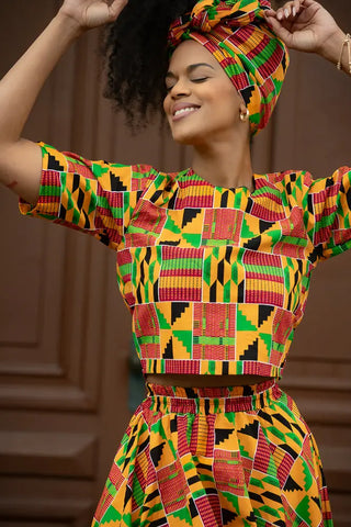 Teju Kente Skirt Set Clothing