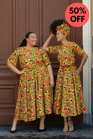 Teju Kente Skirt Set Clothing