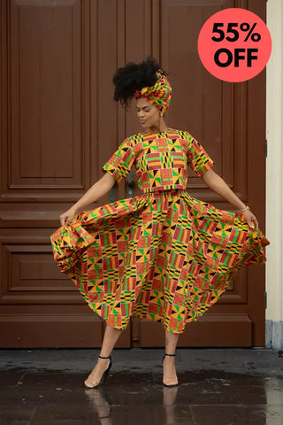 Teju Kente Skirt Set Clothing