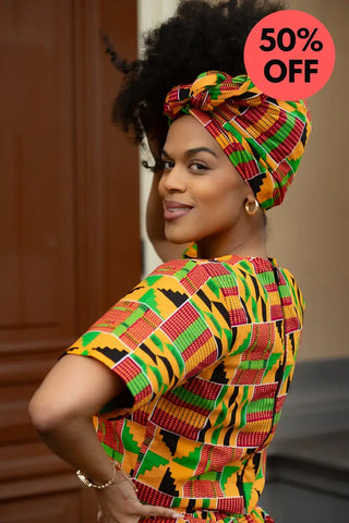 Teju Kente Skirt Set Clothing