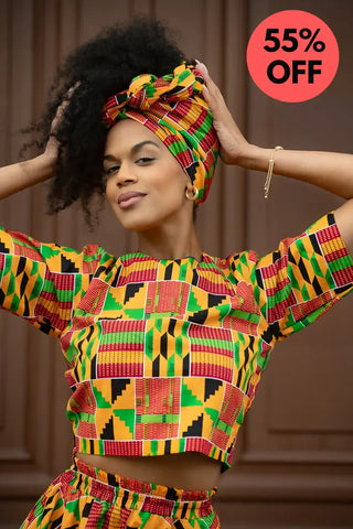 Teju Kente Skirt Set Clothing