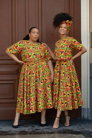 Teju Kente Skirt Set Clothing