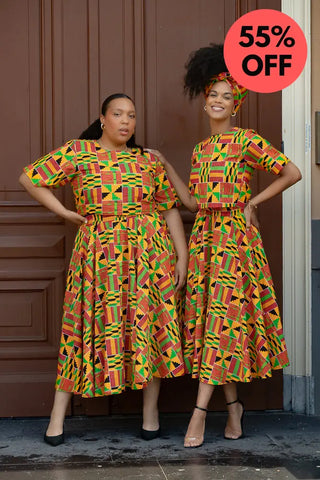 Teju Kente Skirt Set Clothing