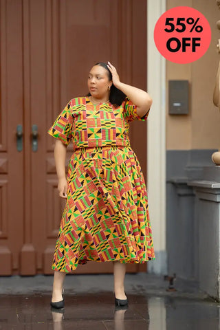 Teju Kente Skirt Set Clothing