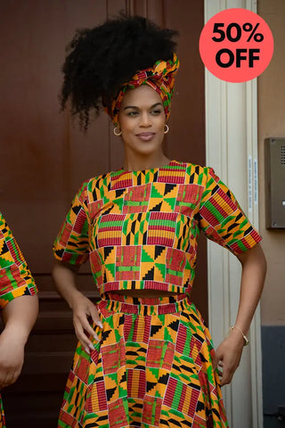 Teju Kente Skirt Set Clothing
