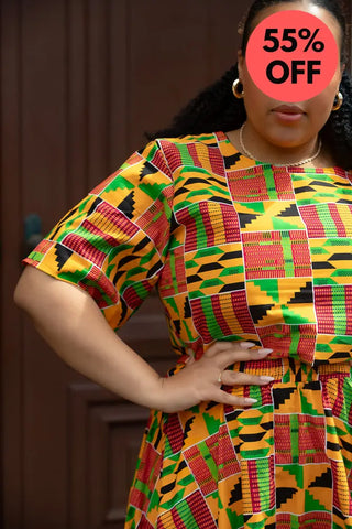Teju Kente Skirt Set Clothing