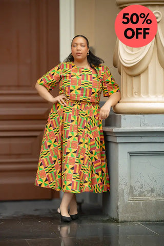 Teju Kente Skirt Set Clothing