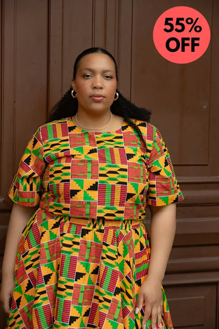 Teju Kente Skirt Set Clothing