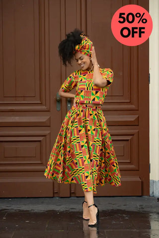 Teju Kente Skirt Set Clothing