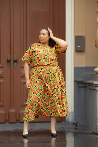 Teju Kente Skirt Set Clothing