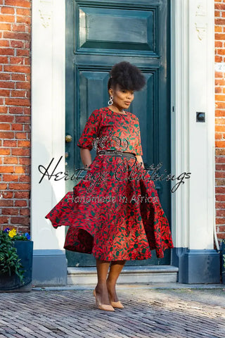 Pre-Order Teju Red 2 Piece Set Outfit Sets