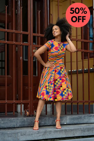 Tendai Multicoloured Kente Dress Apparel & Accessories