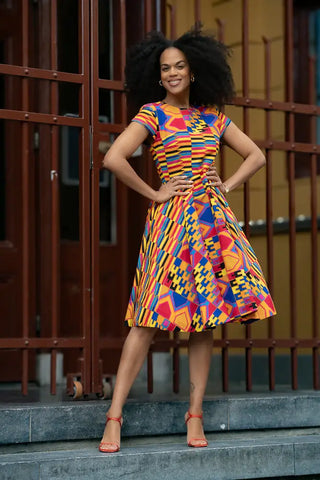 Tendai Multicoloured Kente Dress Apparel & Accessories