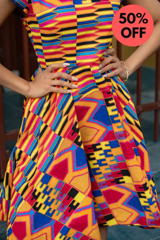 Tendai Multicoloured Kente Dress Apparel & Accessories