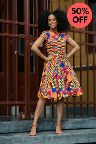 Tendai Multicoloured Kente Dress Apparel & Accessories